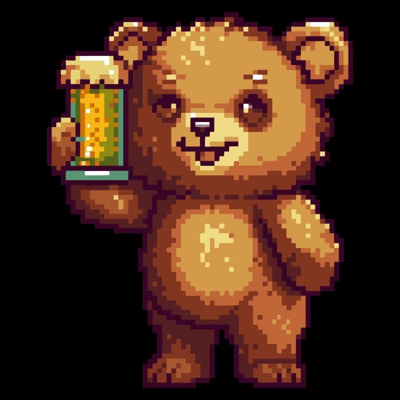 Bear Beer Pixel