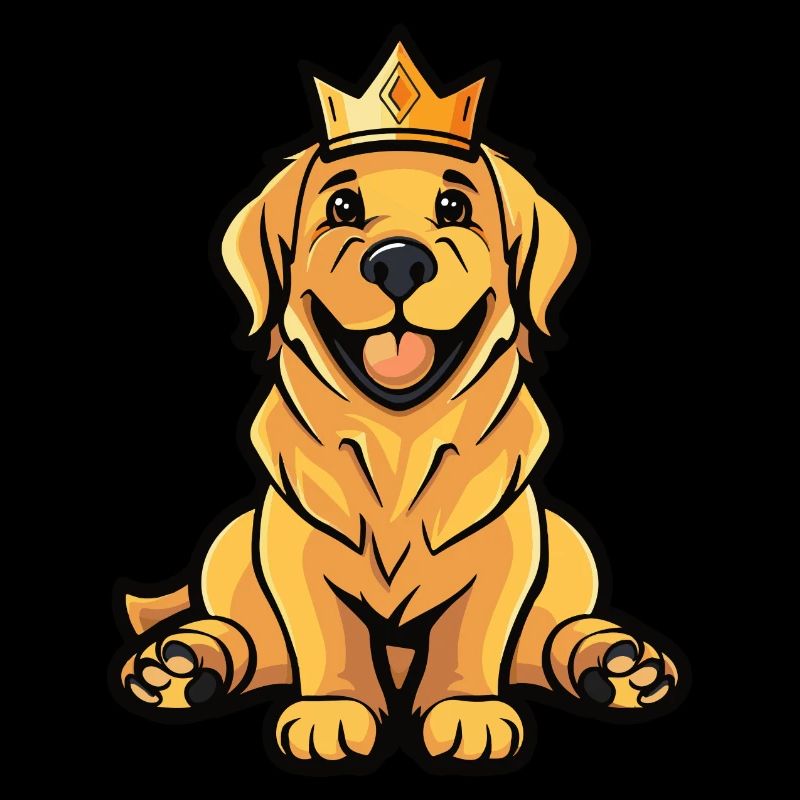 Golden Retriever Hunde Comic Krone Lustig