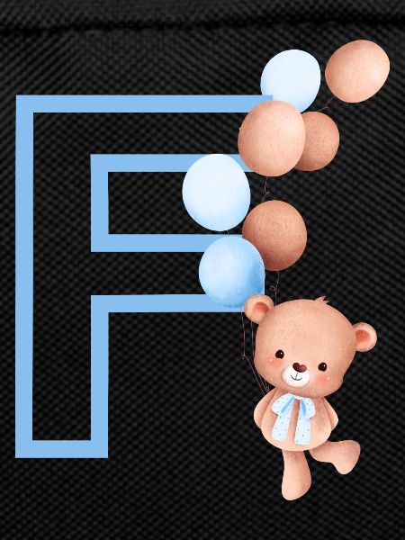 Letter f blue bear
