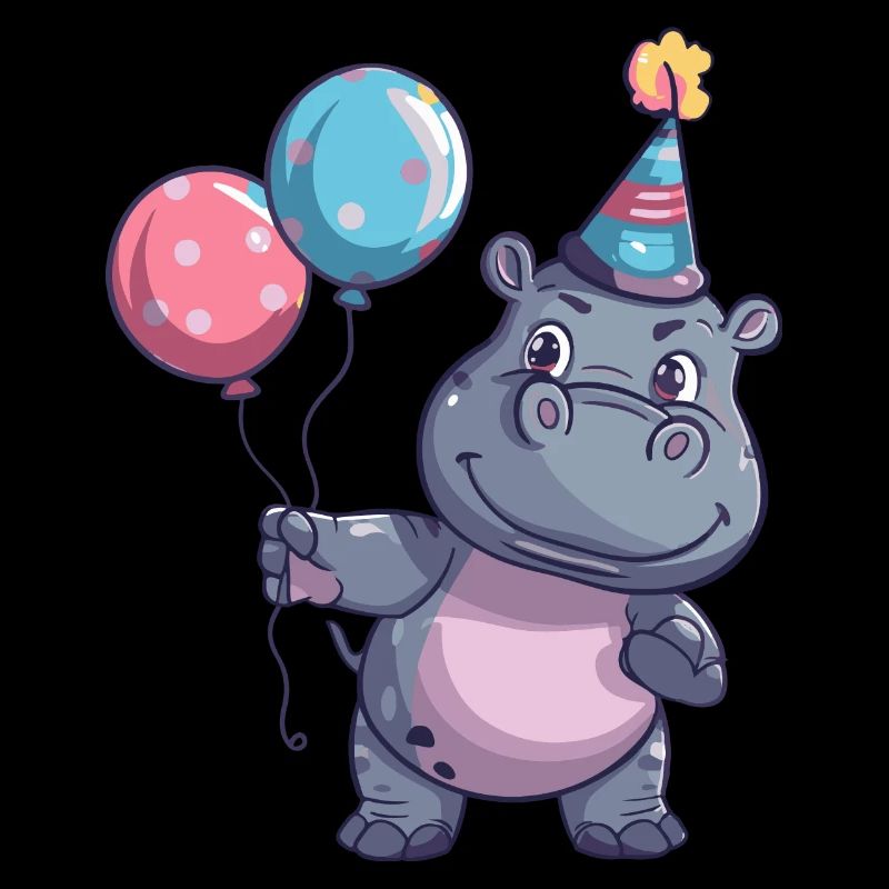 Nilpferd Geburtstag Comic