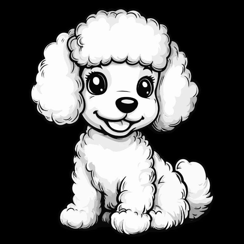 Caniche Chien Bande dessinée Mignon