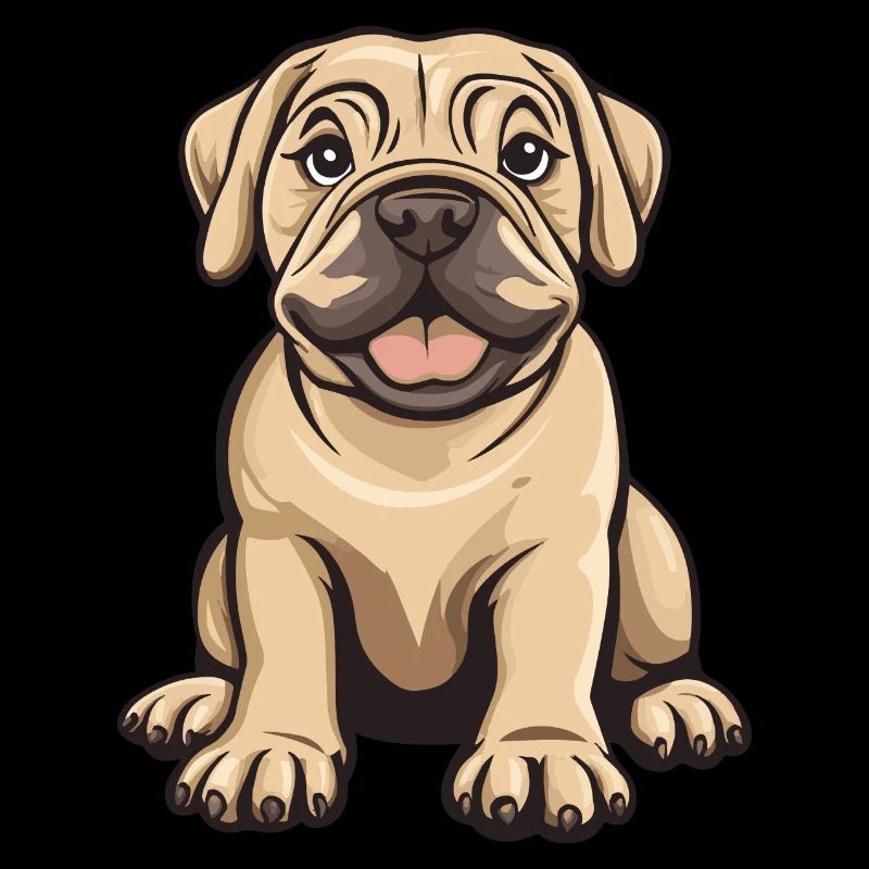Mastiff Dog Comic Baby