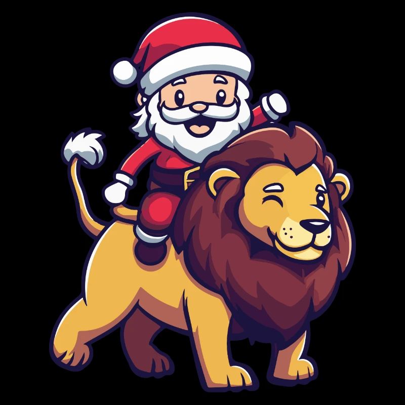 Lion Santa Claus Cartoon