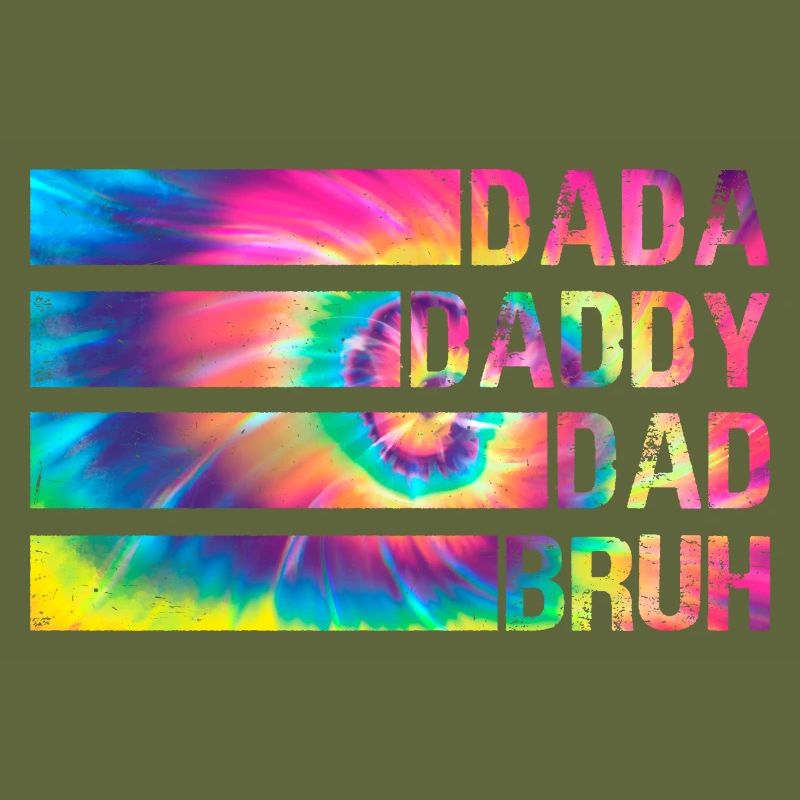 Dada Papa Papa Bruh Distressed Tie Dye Männer Ehefrau