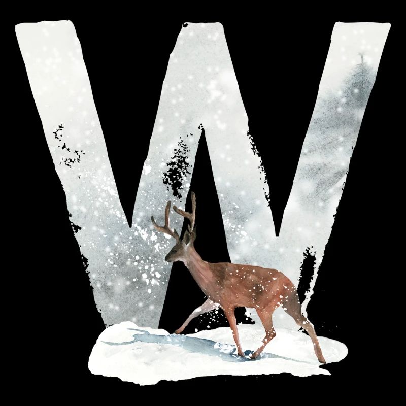 W – dekoratives Schriftzeichen – Winter
