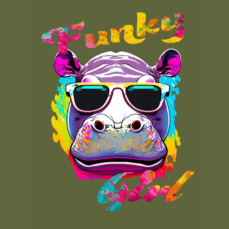 Funky Mädchen Nilpferd