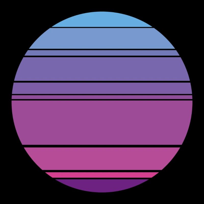 Retro Sunset Background Circle