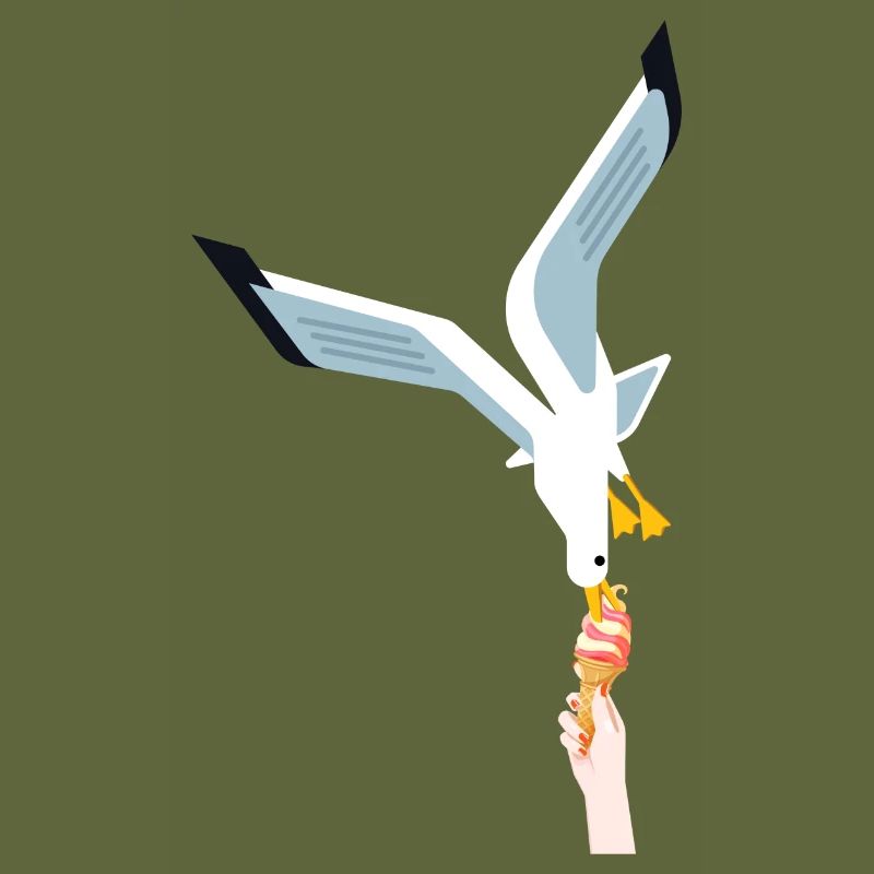 Möwe Eis Geschenk Vogel Dieb