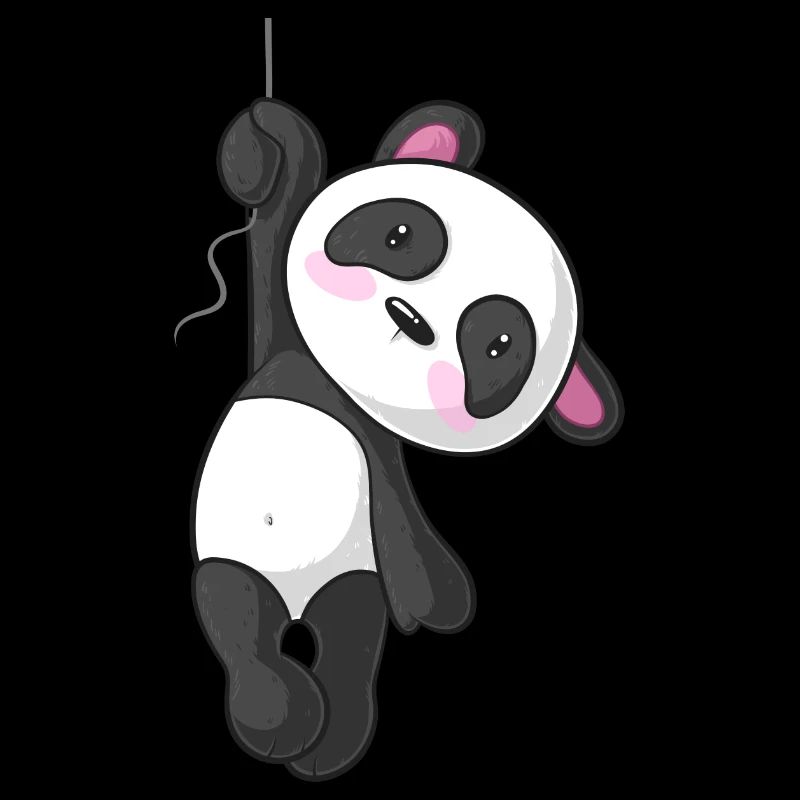 Hängender Comic Panda