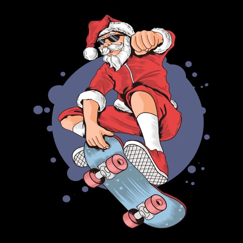 Santa skateboard skateboarding christmas