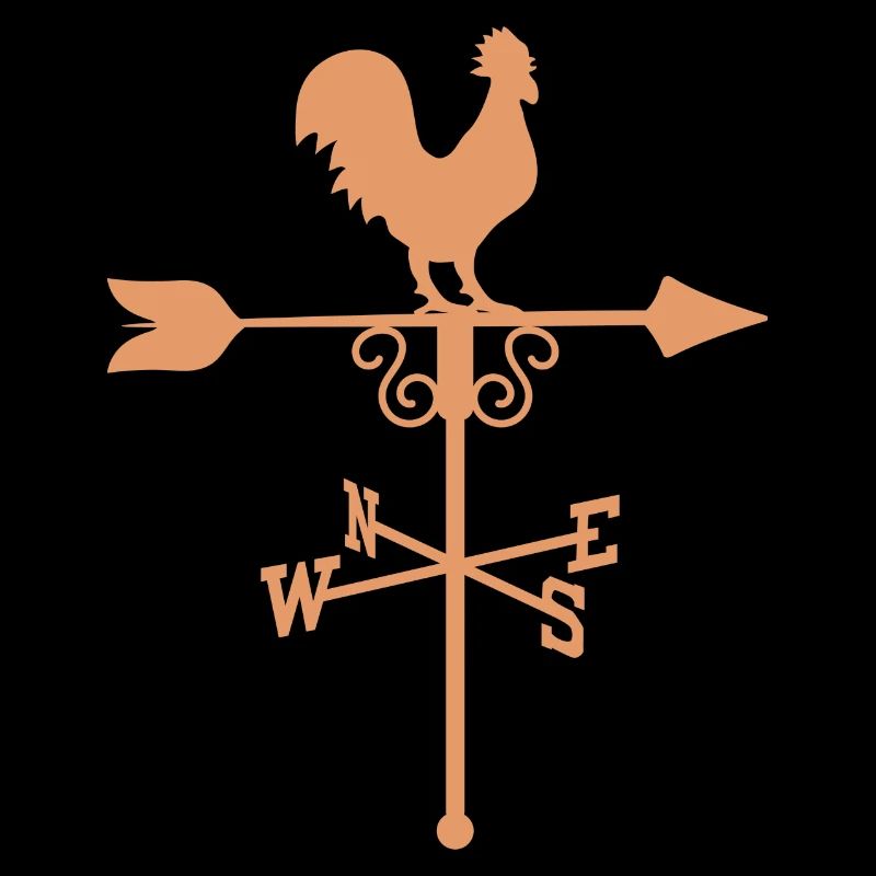 Weathervane mit Hahn an der Spitze