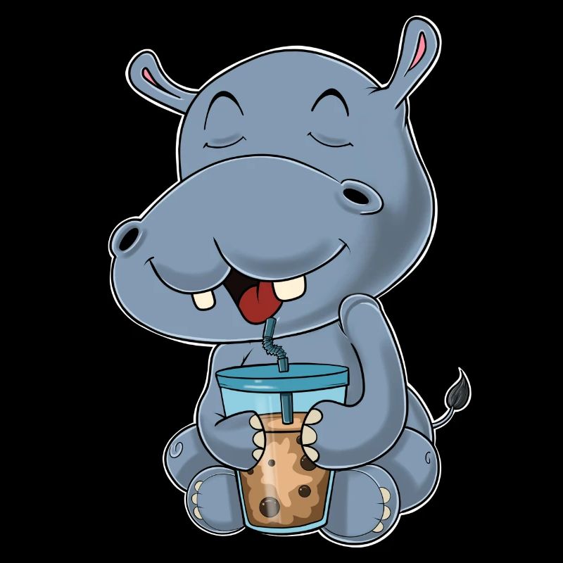 Bubble Tea Kawaii Hippo I Boba Tea Otaku Hippo
