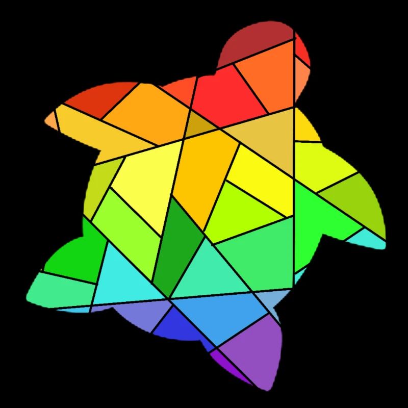 Rainbow Geometric Figures Turtle