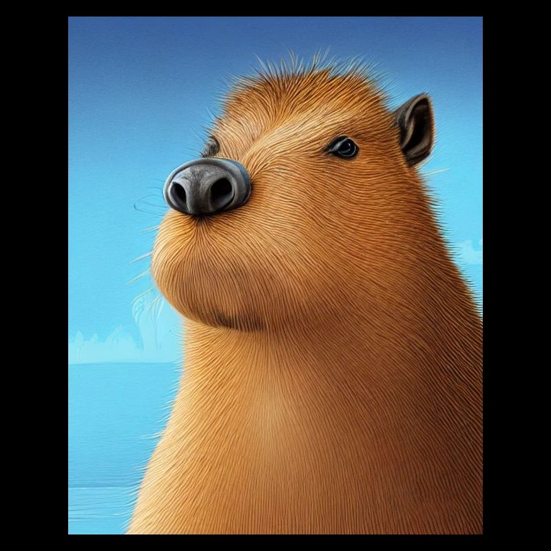 Cooles Comic-Porträt von Capybara