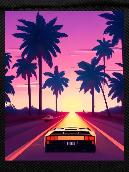 countach drives sunset in miami