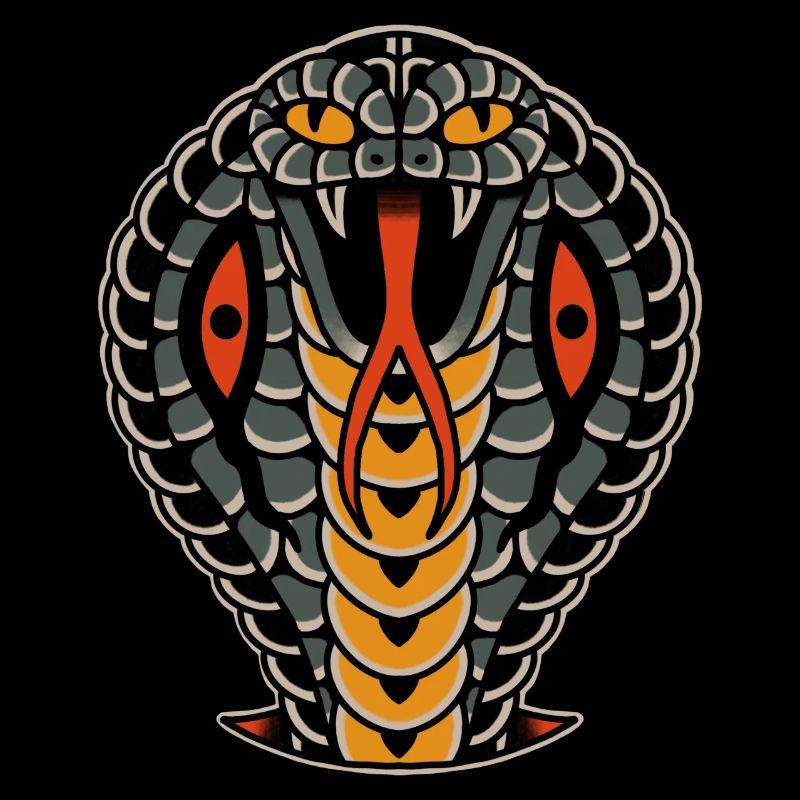 Style de tatouage à l’ancienne Cobra Snake