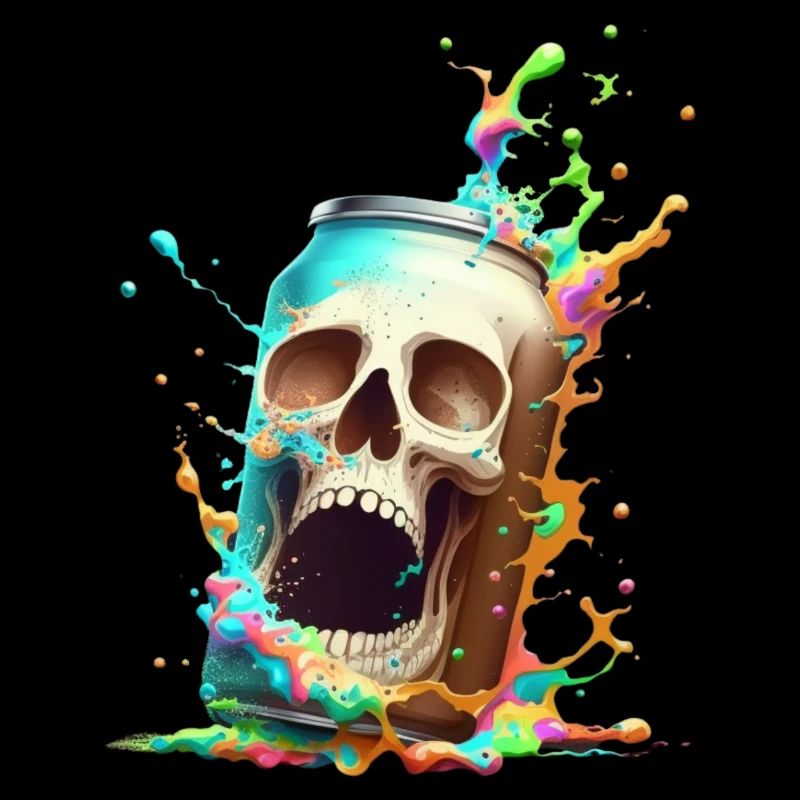 Explosion du crâne de canette de bière