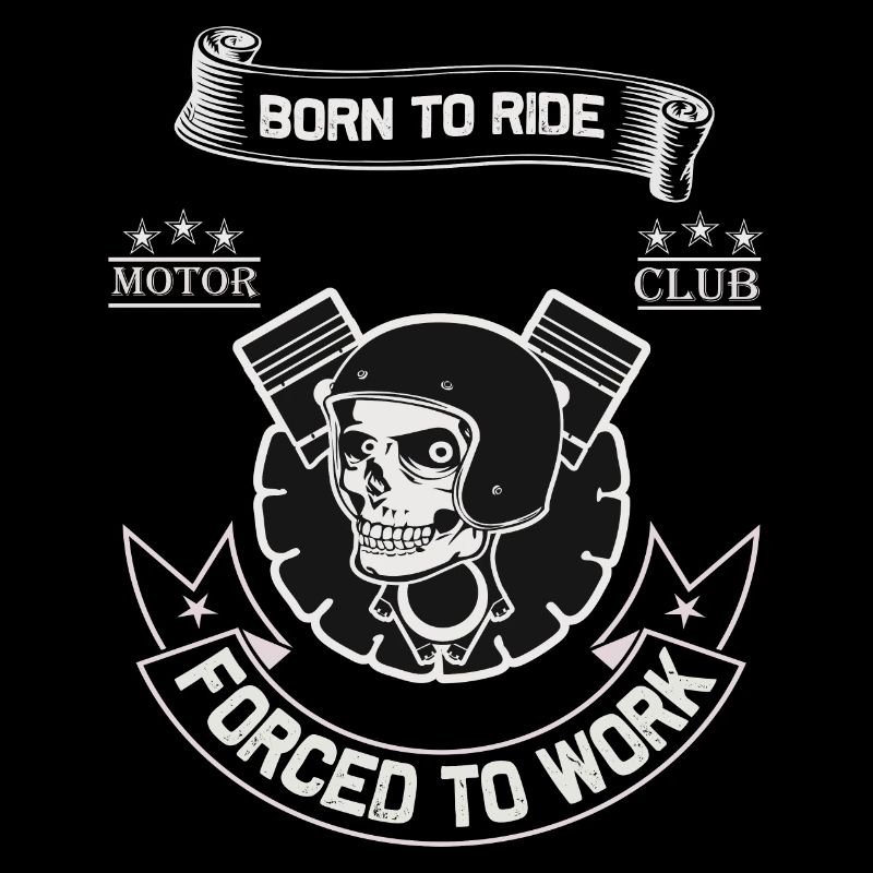 Born To Ride MC Skull Piston Design