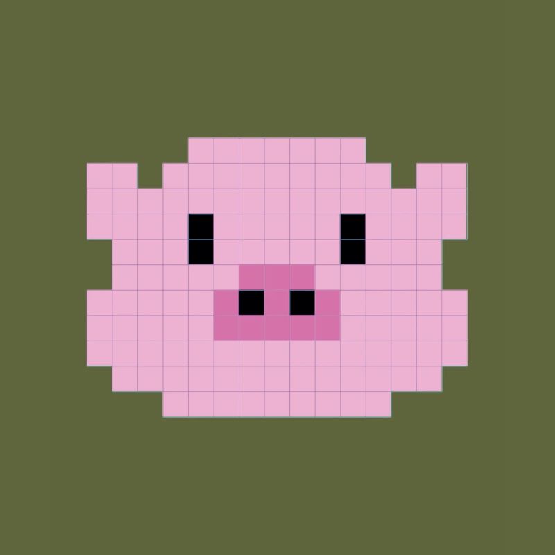 Pixelated pig head