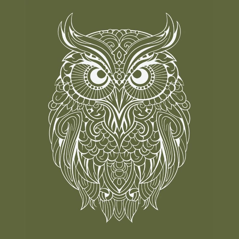 Mythical Magical Boho Owl with Patterns