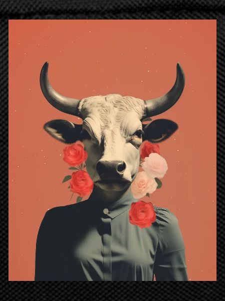 Woman cow surreal collage