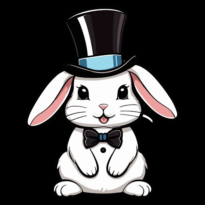 White Rabbit with a Hat and Bow Tie