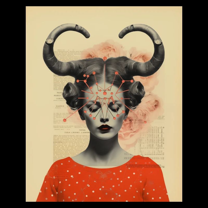 Steinbock Collage Kunst Astrologie