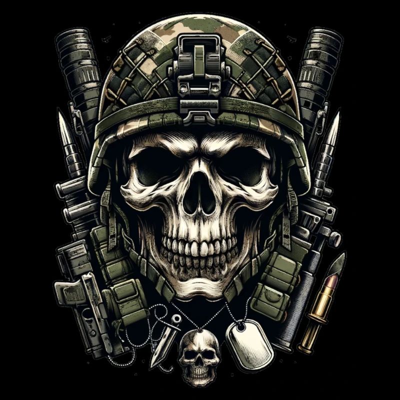Schädel des Kriegers: Bewaffnet und bereit
