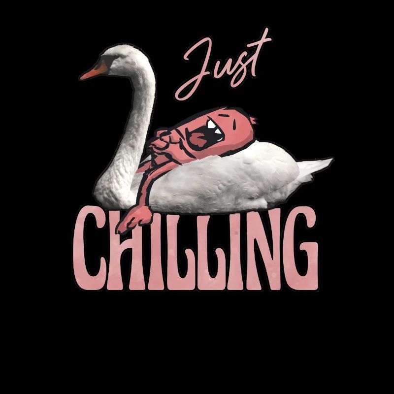 just chilling Monster auf Schwan