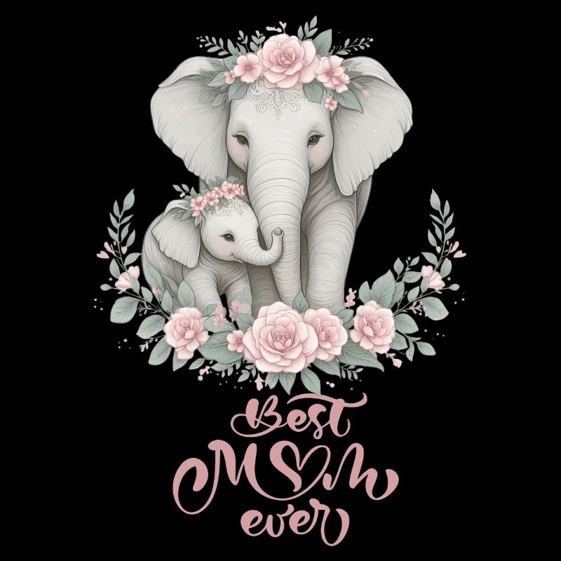 Meilleure maman de tous les temps éléphant Couronne florale maternité