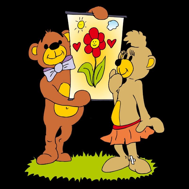 Two teddy bears in love