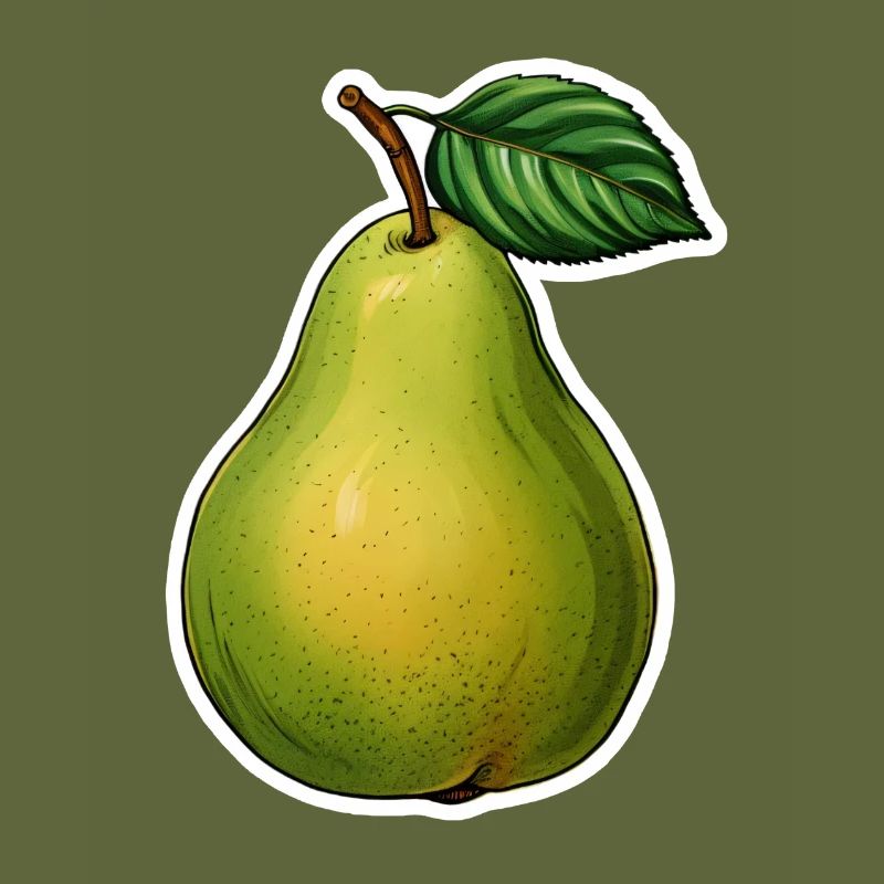 Pear with leaf