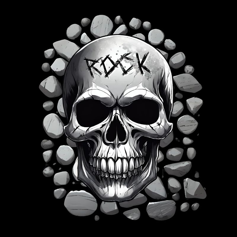 Skull design rock music