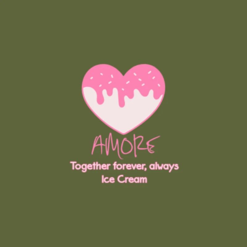 Herz-Eiscreme-rosa Logo