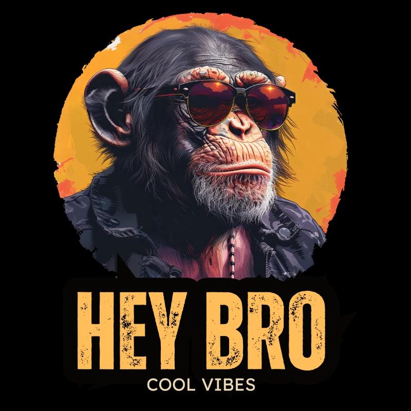 Monkey Sunglasses Cool Hey Bro