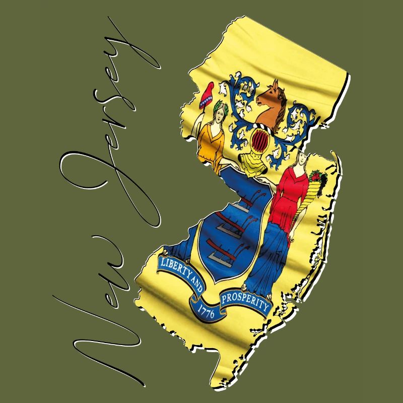 New Jersey (États-Unis) | Drapeau réel | Flag Map Script