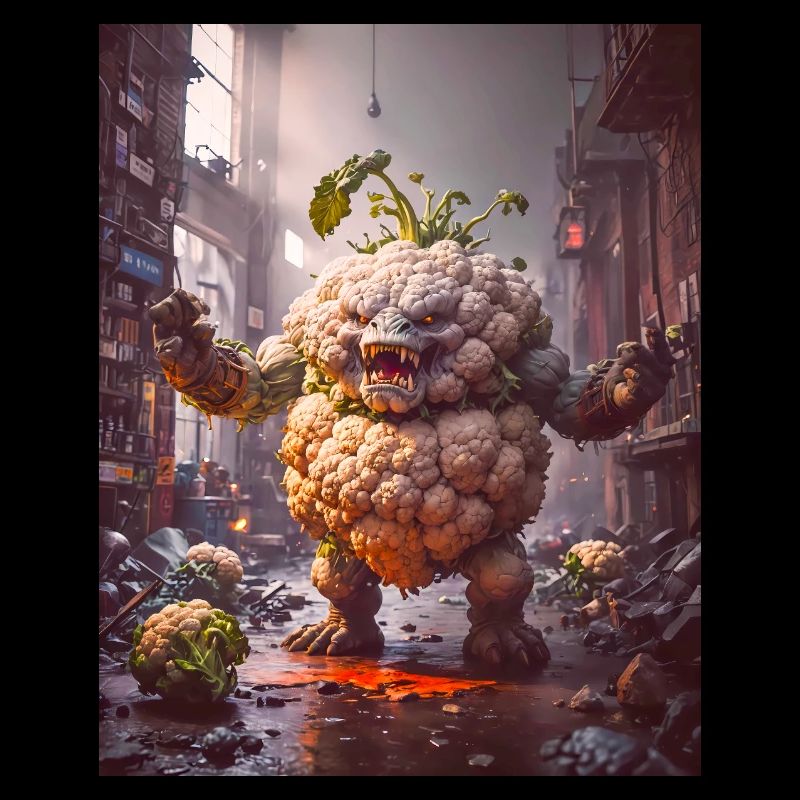 vegetables downfall Apocalypse Monster cauliflower