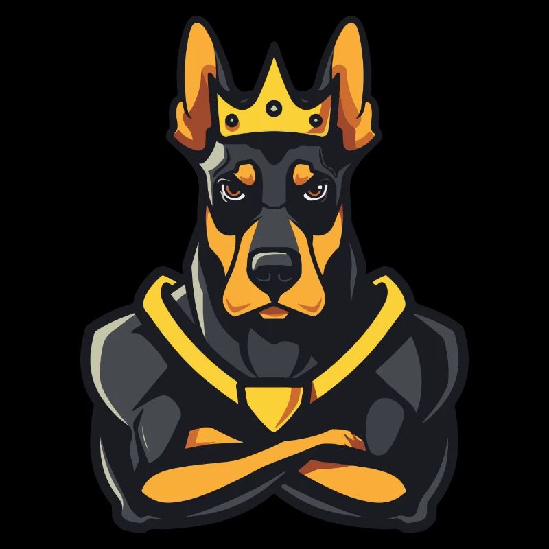 Couronne de bande dessinée de chien Doberman