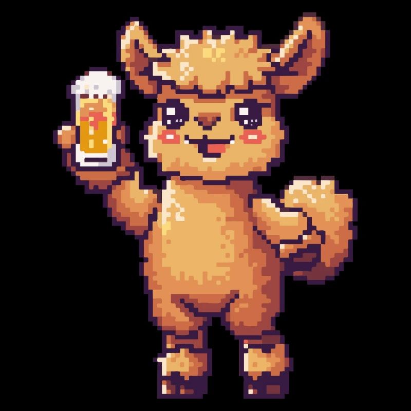 Alpaka Llama Bier Pixel