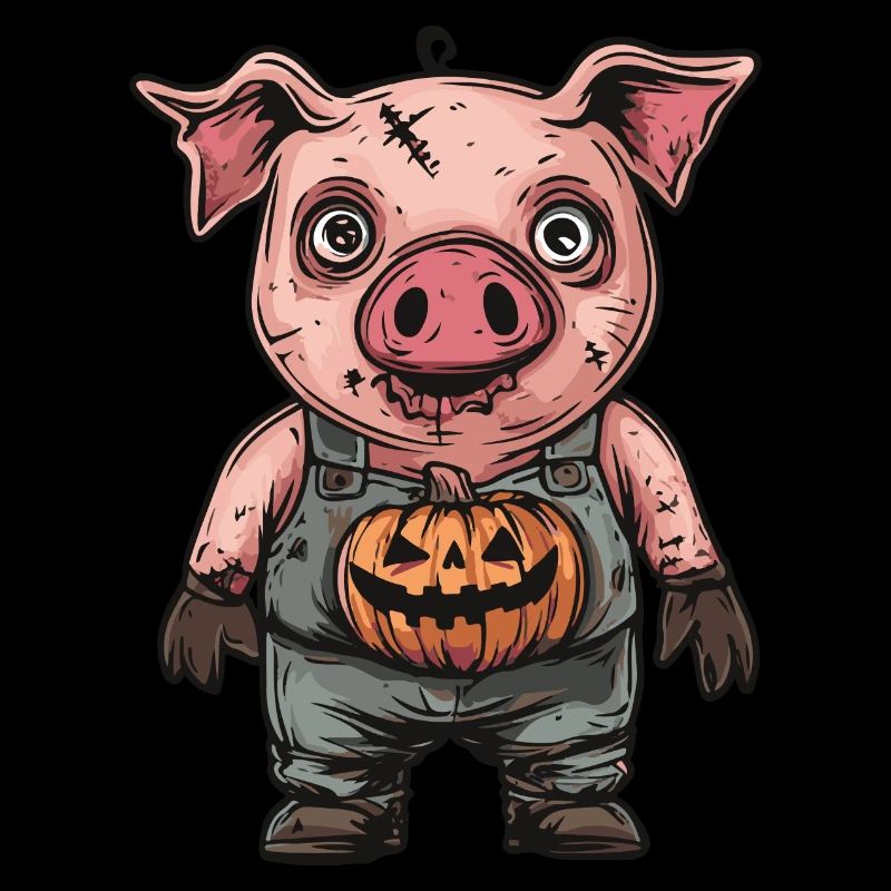 Pig Halloween Funny Zombie