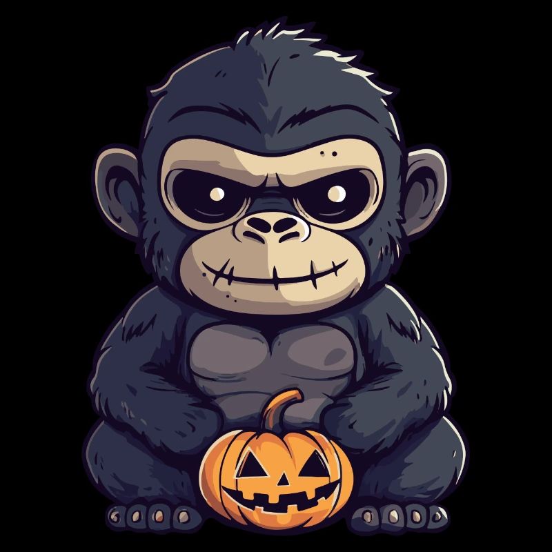 Gorilla Halloween Funny Zombie