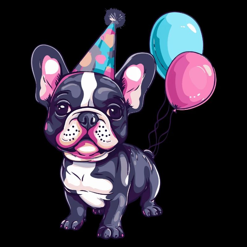 French Buldog Dogs Birthday Comic