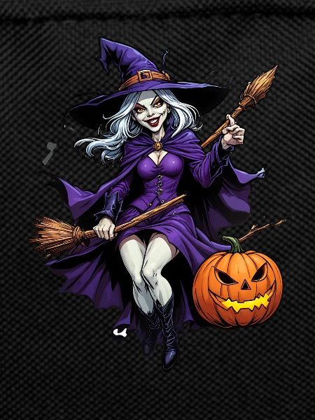 Halloween Witch With Pumpkin Illustration