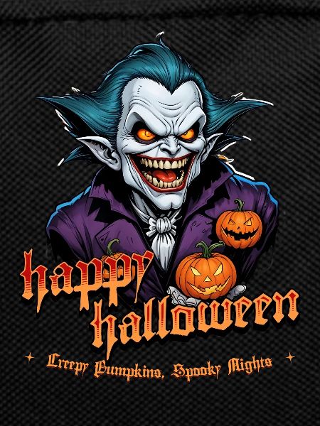 Halloween Vampire with Pumpkins