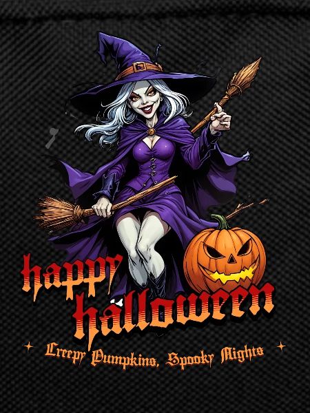 Halloween Witch With Pumpkin Illustration