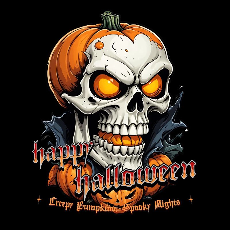 Halloween Skull Pumpkin Skull Creepy