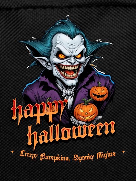Halloween Vampire with Pumpkins