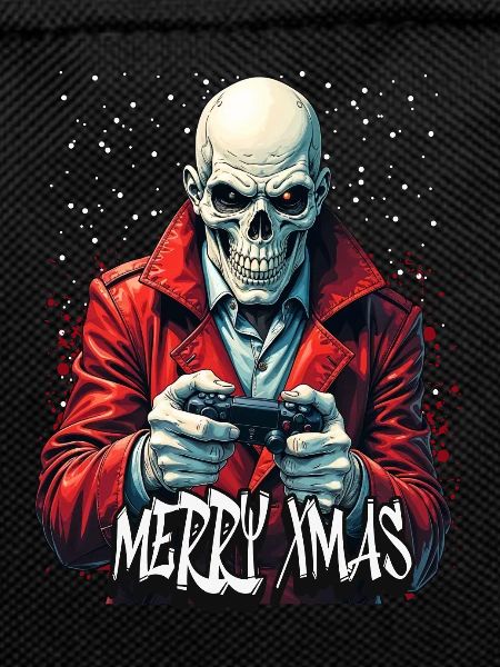 Merry Xmas Gamer Skull Design