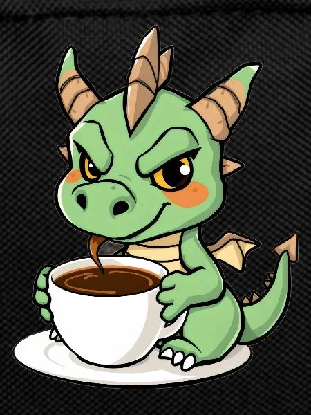 Sweet dragon likes coffee