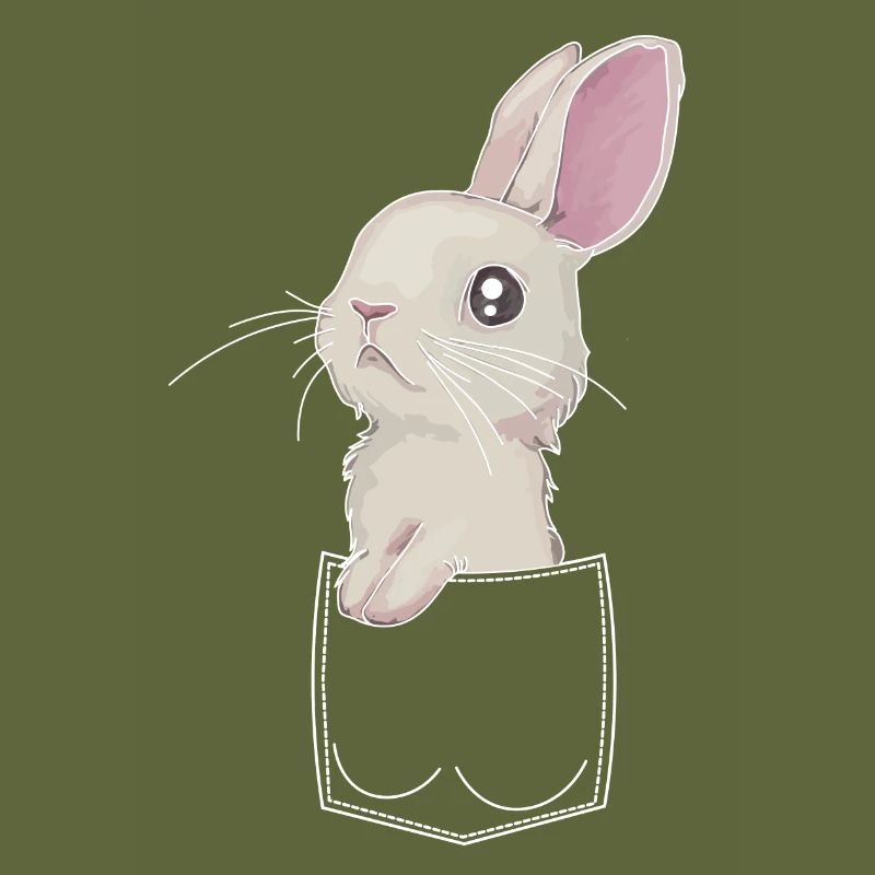 Lapin dans la poche de poitrine